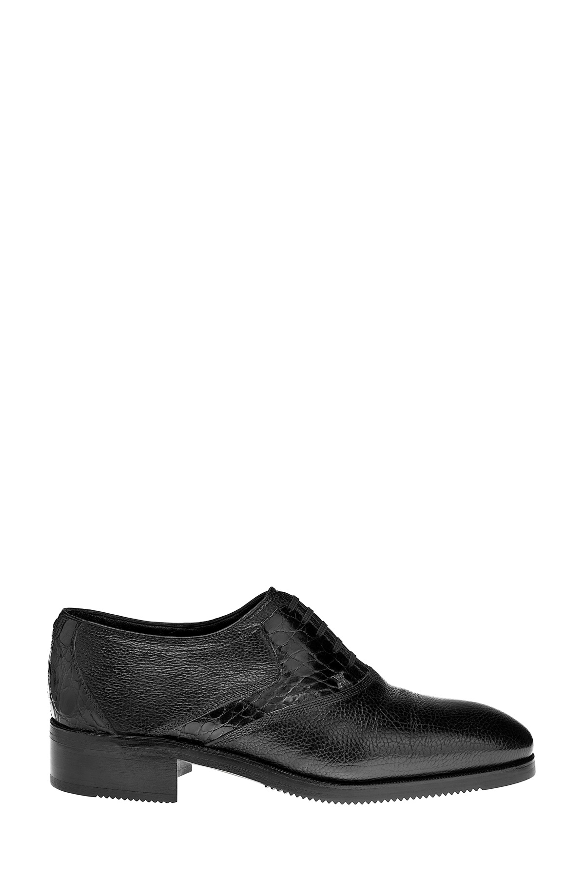 Туфли-оксфорды из фактурной зернистой кожи с подкладкой из меха ARTIOLI, цвет черный, размер 39;40 - фото 1